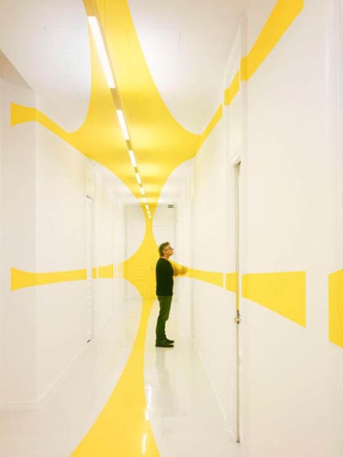 Felice Varini, installations based on the principle of Anamorphosis, 1979-2013. Source