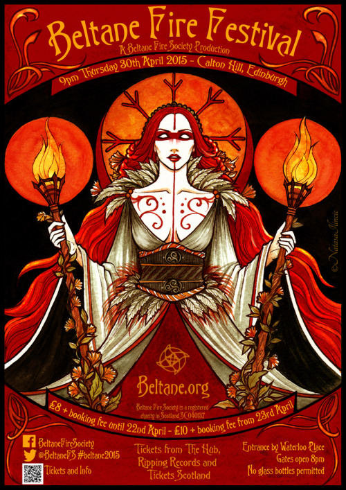 My entry for the Beltane Fire Festival, depicting the May Queen.You can vote for me liking this post