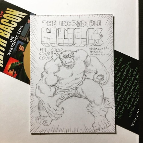 Hulk cover recreated as sketch card WIP #sketchcard #marvel #comics #comicbookcovers #drawings #sket
