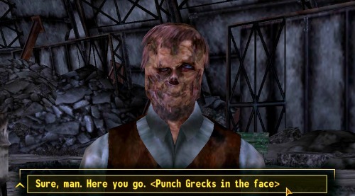 the-hatred-machine: alexleefitz:  Fallout: New Vegas is an incredible, well-written game. 