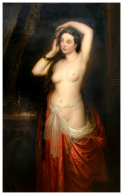 artbeautypaintings:  Rosine à sa toilette - Antoine Wiertz