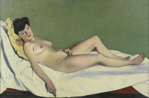 Félix Vallotton (Swiss/French, 1865–1925). Femme nue couchée sur un drap blanc (