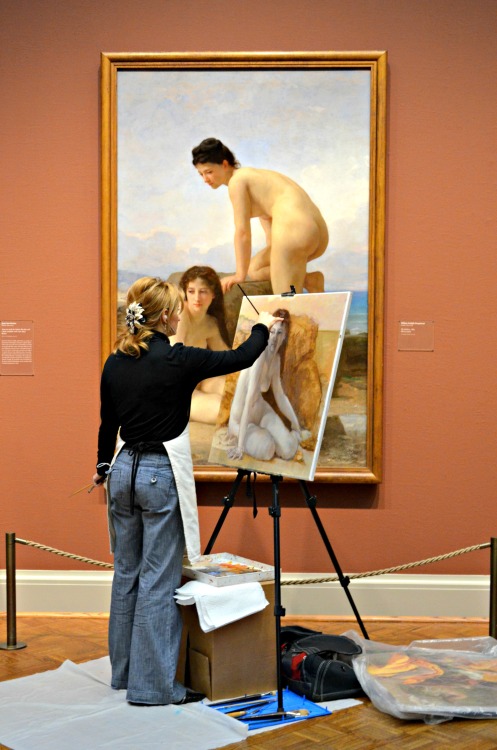 thisbelongsinamuseum:  The Art Institute of Chicago is not only a museum, but it’s also a school. Occasionally visitors will see students painting replicas of some of the masterpieces on display at the museum. Here are some photographs I took a few