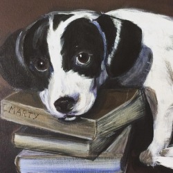 artisaformofmagic:
““Marty the book lover”, pet portrait, acrylic on canvas, 30cm x 40cm, Jenny Jump, #jennyjump #artfromthemargins #art #painting #dogsofinstagram #puppy #dog #books (at Southeast Inner Brisbane, Brisbane)
”