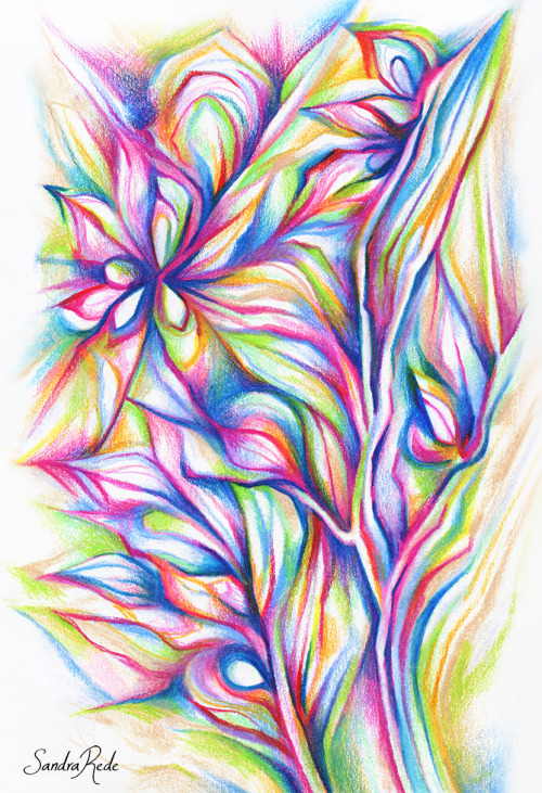 “En mí” Lápices de colores en papel / “In me” Colored pencils on paper / Sandra Rede 2020  www.sandr