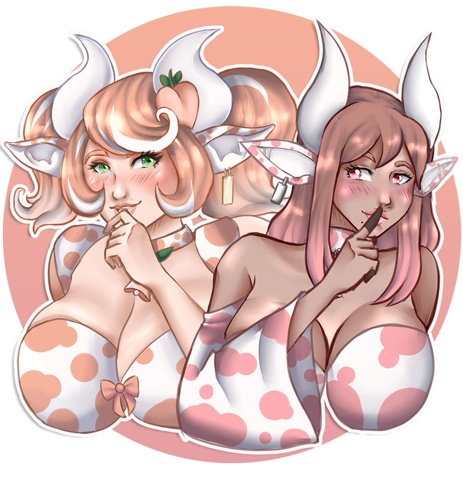 lyraciilee: Just threw both of @steffydoodles‘s girls together in one pic.   commission