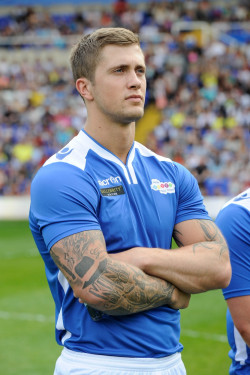 sunsoutshortsout:  Dan Osborne at UK celebrity soccer (football) match in Swansea 