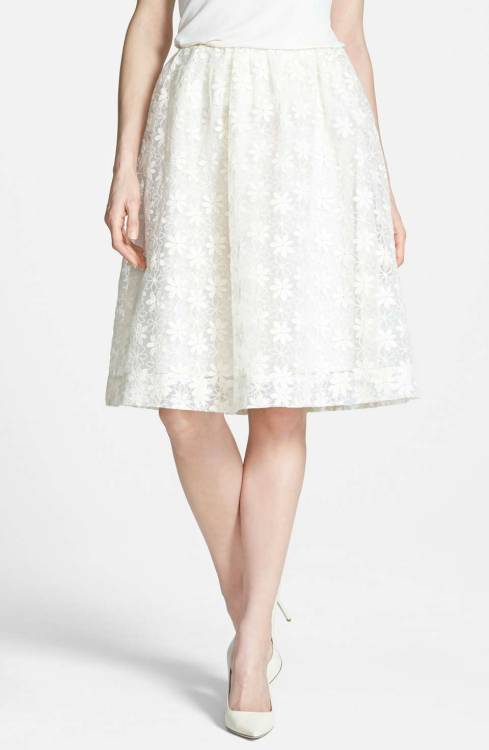 Floral Embroidered Organza Skirt
