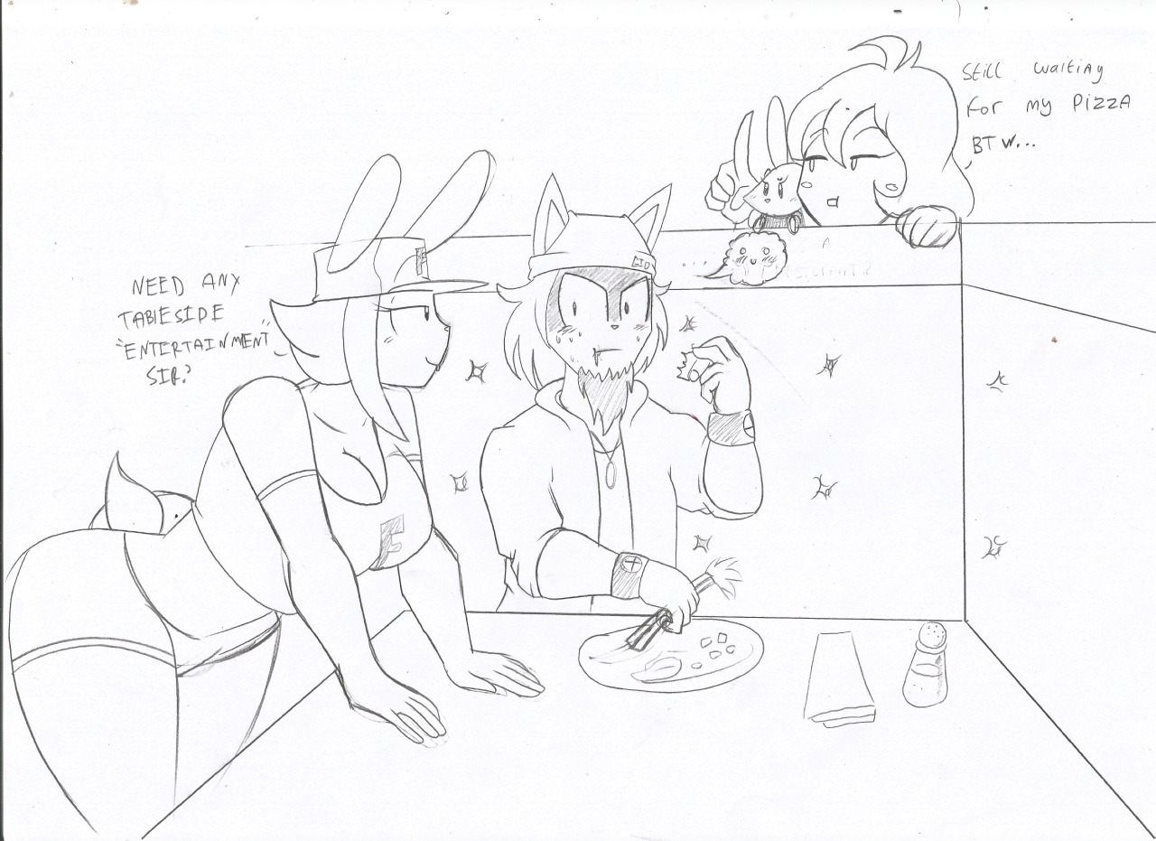theycallhimcake:  theicedwolf:  Connor visits Franny Funbun’s Pizza, and continues