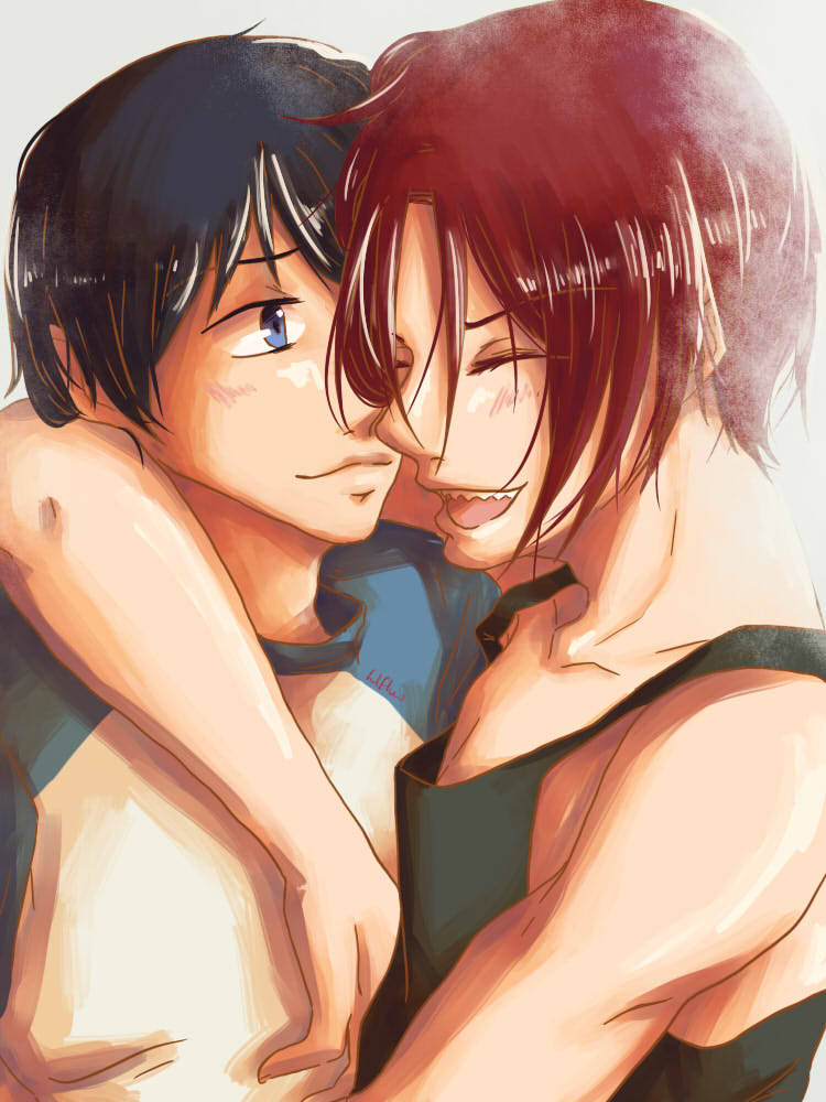 lilflow:  Rin is one for taking stupid selfies with Haru so Haru has to get revenge~