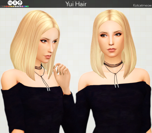 kotcatmeow:A new hairstyle ‘Yui’ for your female sims!Maybe this mesh is not the best, b