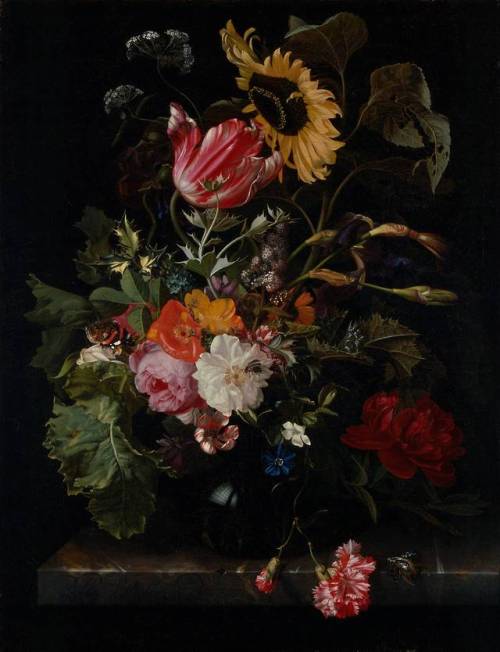 Ramo de flores en un jarrón por Maria van Oosterwijck, 1670 aprox.