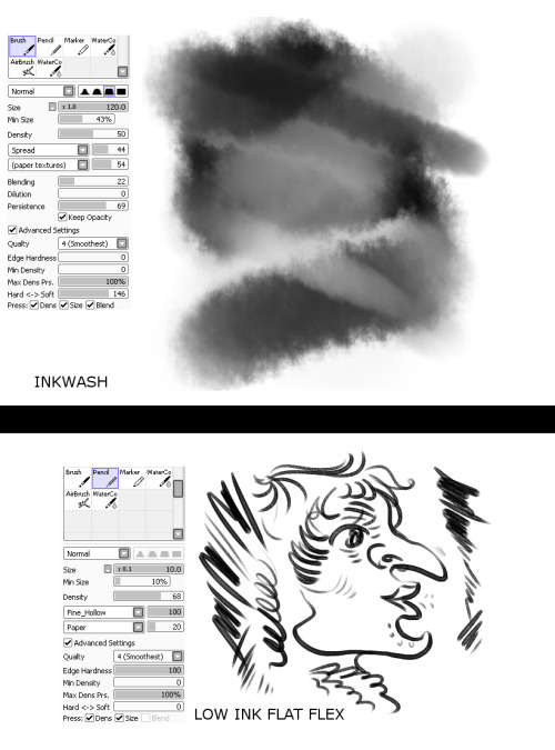 oh-mrs-o:  I’ve been seeing this post floating around with these handsome pretty photoshop brushes and decided to see if I could mimic the effects in SAI. I didn’t get all of them perfectly, but I did what I could, while also bringing some unique