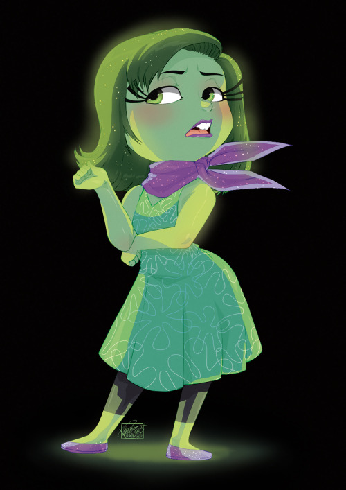 tovio-rogers:  a quickie before bed. this one was drawn for fun and practice. I wanted to test out some brush settings. anywho its disgust from ‪#‎Disney‬ & ‪#‎Pixar‬’s ‪#‎InsideOut‬