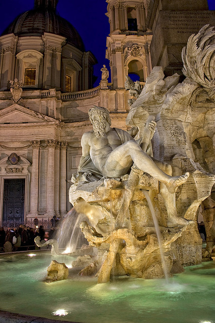 simobutterfly:Fontana dei Quattro Fiumi - IL GANGE - Piazza Navona by Luigi Mancini on Flickr.BERNIN