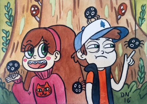 daronnefcy: Little water color piece for a Gravity Falls themed art show at gallery Nucleus! Its cal