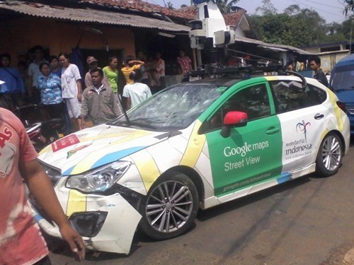 Instant Karma of the Day: Google Street View Driver Crashes into a Bus, Tries to Flee, Then Hits Ano