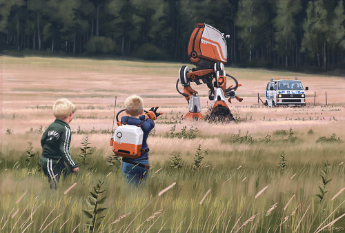 ahhmmmburr:  azertip:  Simon Stålenhag  If you get the chance, go to his website and play his game Ripple Dot Zero 