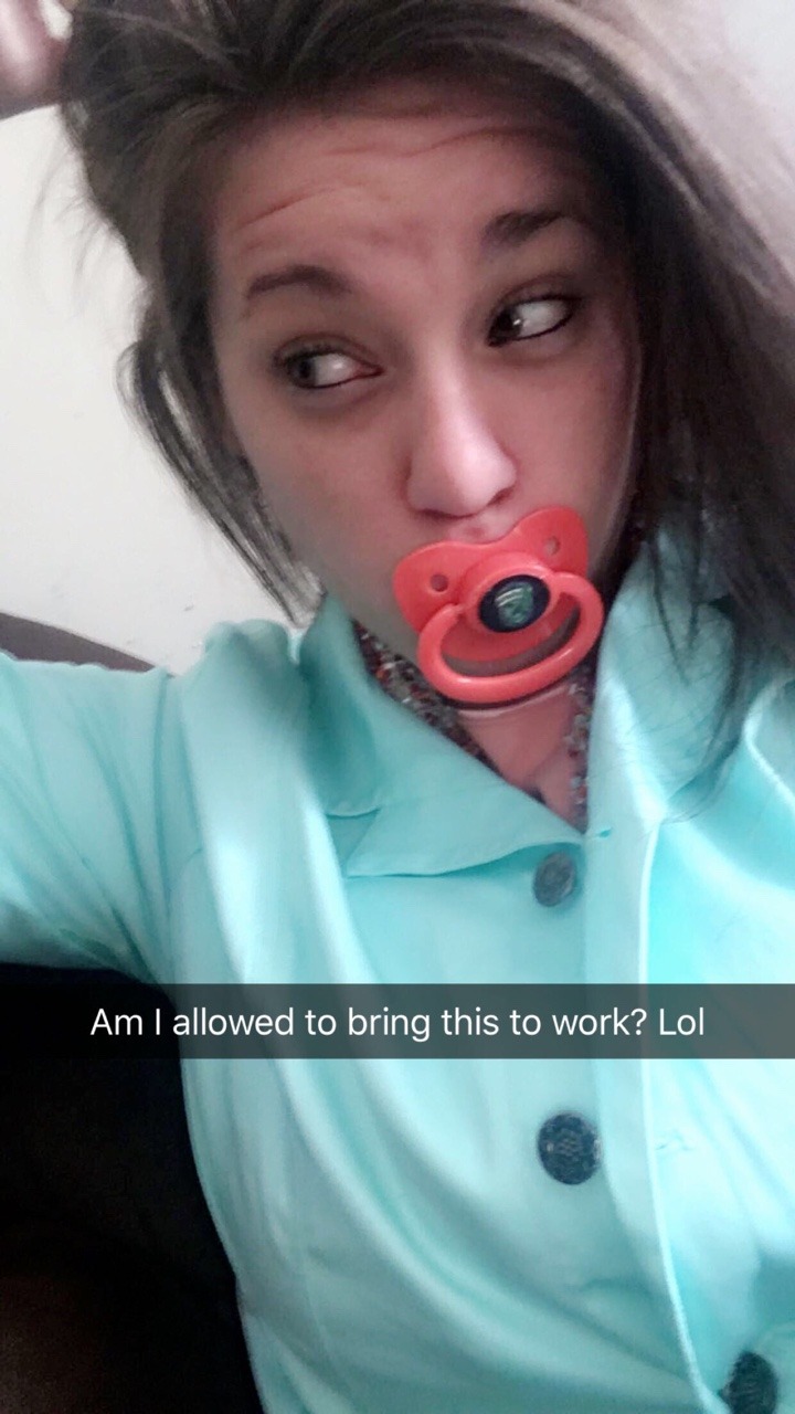 Sucking a pacifier is much healthier and much cuter than smoking a cigarette. Go