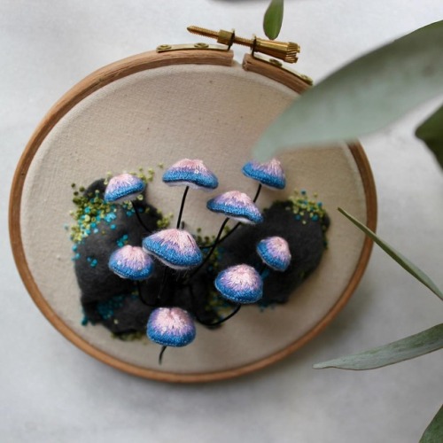 sosuperawesome:Mushroom Embroidery, Felt Art and Embroidered Mushroom Shirt, by Pippa Haynes on Etsy