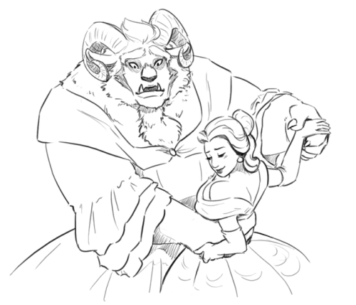 yinza: While I’m at it, here’s some lesbian Beauty and the Beast sketches, because I saw