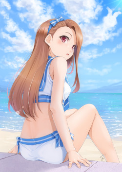 cute-girls-from-vns-anime-manga:    セーラー水着いおりん by  みり  