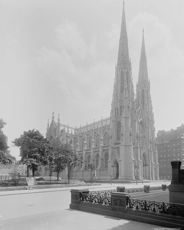 Posted @withregram • @old.newyorkcity 1900 - St Patricks CathedralAcross Fifth Avenue just mansions with orderly front gardens.  To the left, a vacant lot ready to be sold to build a new commercial building.