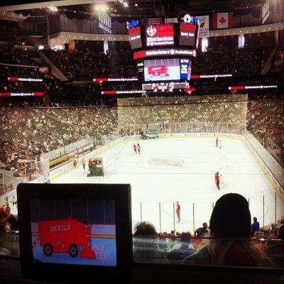 …now we sit here. Being too tall pays off! (at Prudential Center)