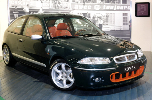 Rover 200 BRM Limited Edition, 1997 pictured with the 1965 BRM Gas Turbine Le Mans Car