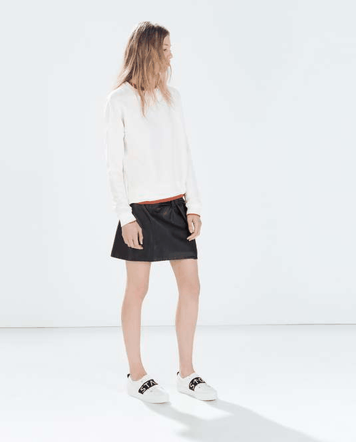 Faux Leather Tie Skirt