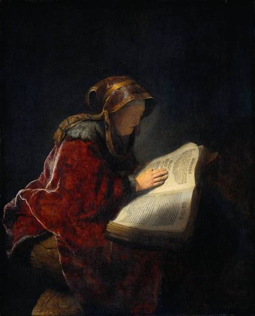 artist-rembrandt: The Prophetess Anna (Rembrandt`s Mother), 1631, Rembrandt Van RijnSize: 60x48 cmMe