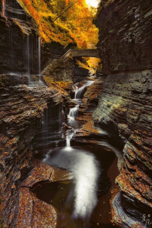 radivs:Rainbow Fall in Autumn by Cong Huang