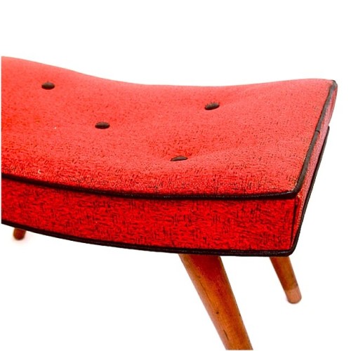 April Vintage up now. Like this 50’s foot stool, it’s got fleck, buttons and timber. #vi