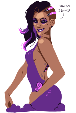 ahueonao:  got a request for drawing sombra in a dress