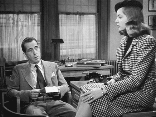 From The Big Sleep (1946). In honor of Lauren Bacall’s passing, I just published a tribute to her best noirish roles.