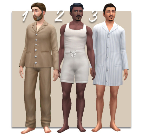 historicalsimslife:TS4: Edwardian Men’s Underwear + Sleep WearHere’s the sleepwear and underwear for