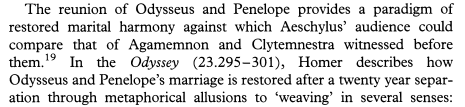 clodiuspulcher:THE REUNION OF ODYSSEUS AND PENELOPE PROVIDES A PARADIGM OF RESTORED MARITAL HARMONY 