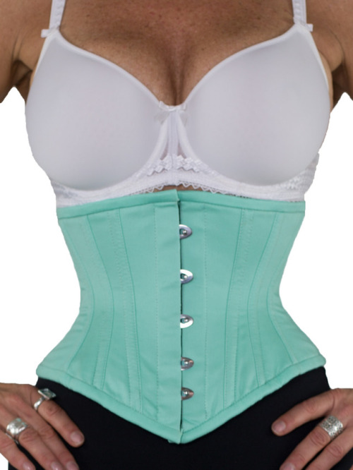 orchardcorset: NEW CORSETS!  Raspberry pink cotton and aqua cotton CS-201 corsets!