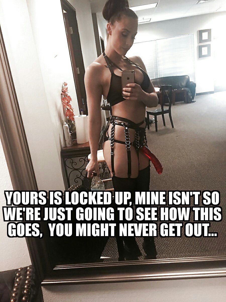 cummins4you:Original caption #chastity #strapon #flr Yes dear..:*