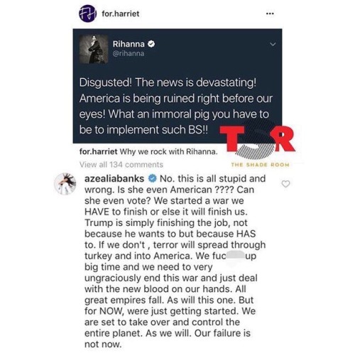 so-not-the-norm:  bussykween: siashells: Quick rundown of Rihanna’s dragging of Azealia Banks today (January 29, 2017)    How could you be so hood, but you so fucking pop?  Azealia stay taking L’s on the internet