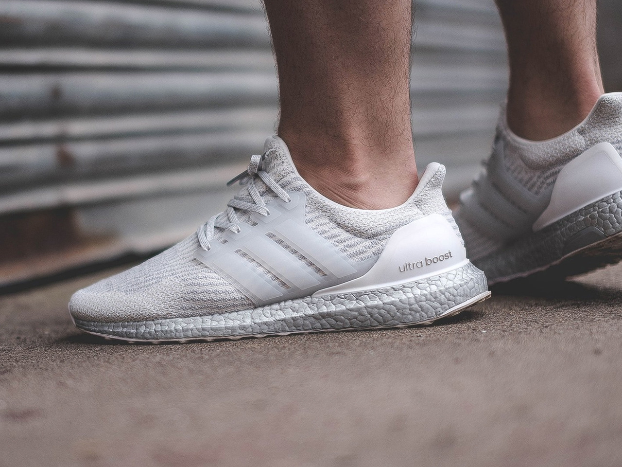 adidas ultra boost triple white 3.0 on feet