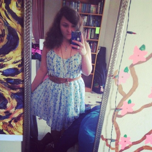 books-are-my-entire-life:Well new dress and hopefully new confidence to match. #newdress #me #selfie