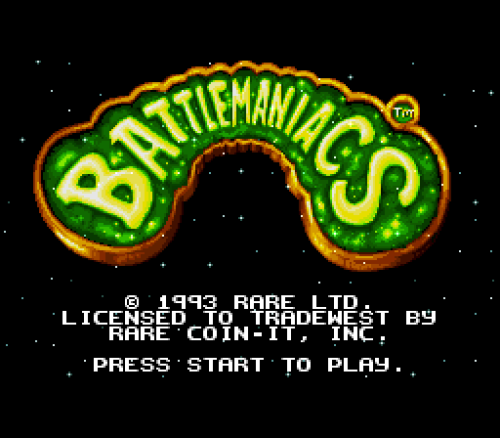 BATTLETOADS IN BATTLEMANIACSSNES, 1993. Game developed by Rare and published by Tradewest.