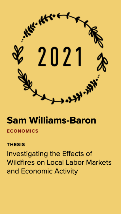 The thesis orals board of Sam Williams-Baron ’21 was a hand-raising experience! Prof. Noelwah 