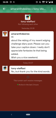 amaranthdesires:Since @tony-steffani decided to block me instead being a decent human….I just have no words…… blocked & reported. http://tony-steffani.tumblr.com