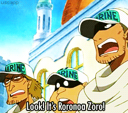 usoapp-archived:  Zoro going ‘up’ instead of ‘north’ (requested by anon). 