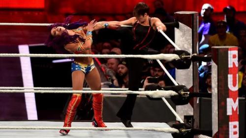 dolguldur3000: Sasha Banks in her Wonder Woman-themed outfit at the 2018 Royal Rumble.