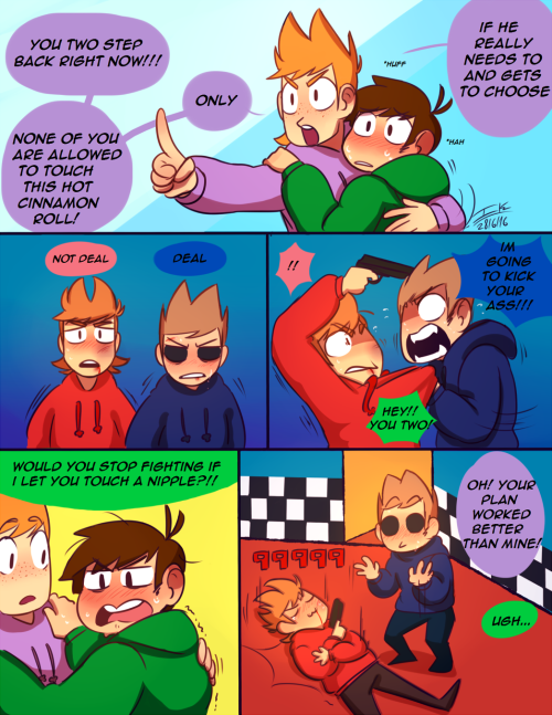 ghostkoshka:  ALRIGHT ALRIGHT this is,,, i cant explain this it just happenedbasically its an A/B/O au where Matt is a beta, Edd is omega and both Tord and Tom are alphasi hope theres ppl who likes this kinda kinkyshithhhedit: part 2 is here!