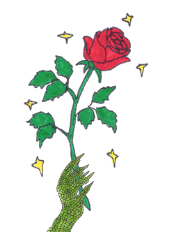 Artbabygrace:  A Fairytale About A Lizard Princess Who Can Make Roses Change Colorsby