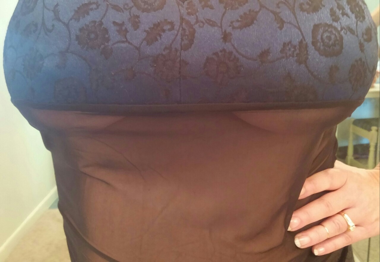 shyhousewife:  This little sheer camisole is sweet and my. butt looks like a giant